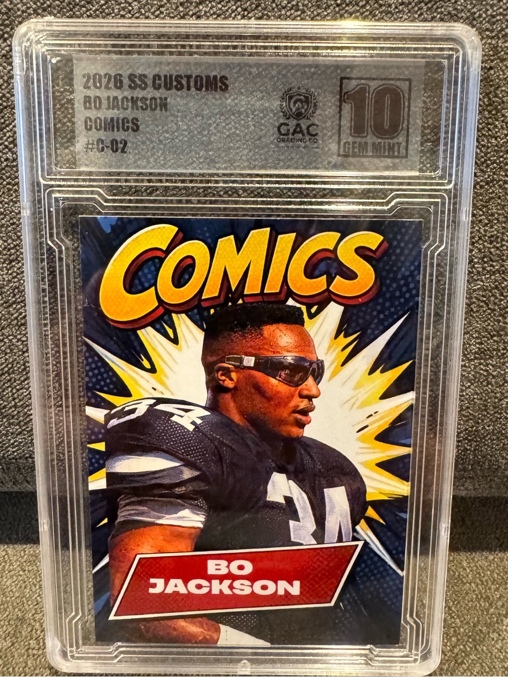 Bo Jackson SS Customs “Comics” #C-02 GAC 10 Gem Mint